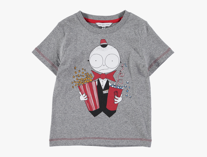 Picture Of Cinema Usher Print T-shirt Grey - Girl, HD Png Download