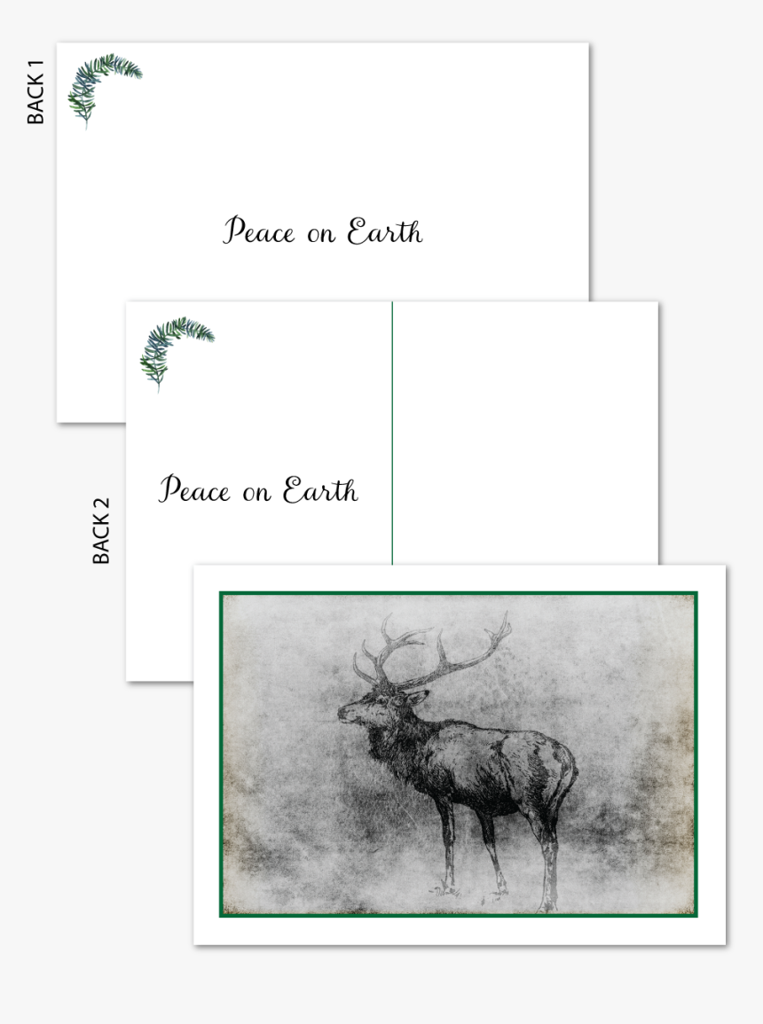 Majestic Stag Holiday Postcard 
								data-caption - Elk, HD Png Download