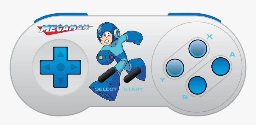 Retro-bit Super Nintened Mega Man Snes Controller Dual - Mega Man, HD Png Download