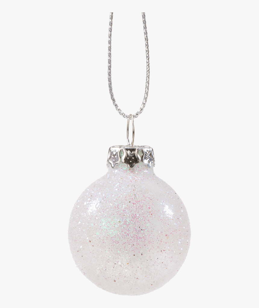 Glass Bauble White With Silver Glimmer, 3 Cm - Locket, HD Png Download
