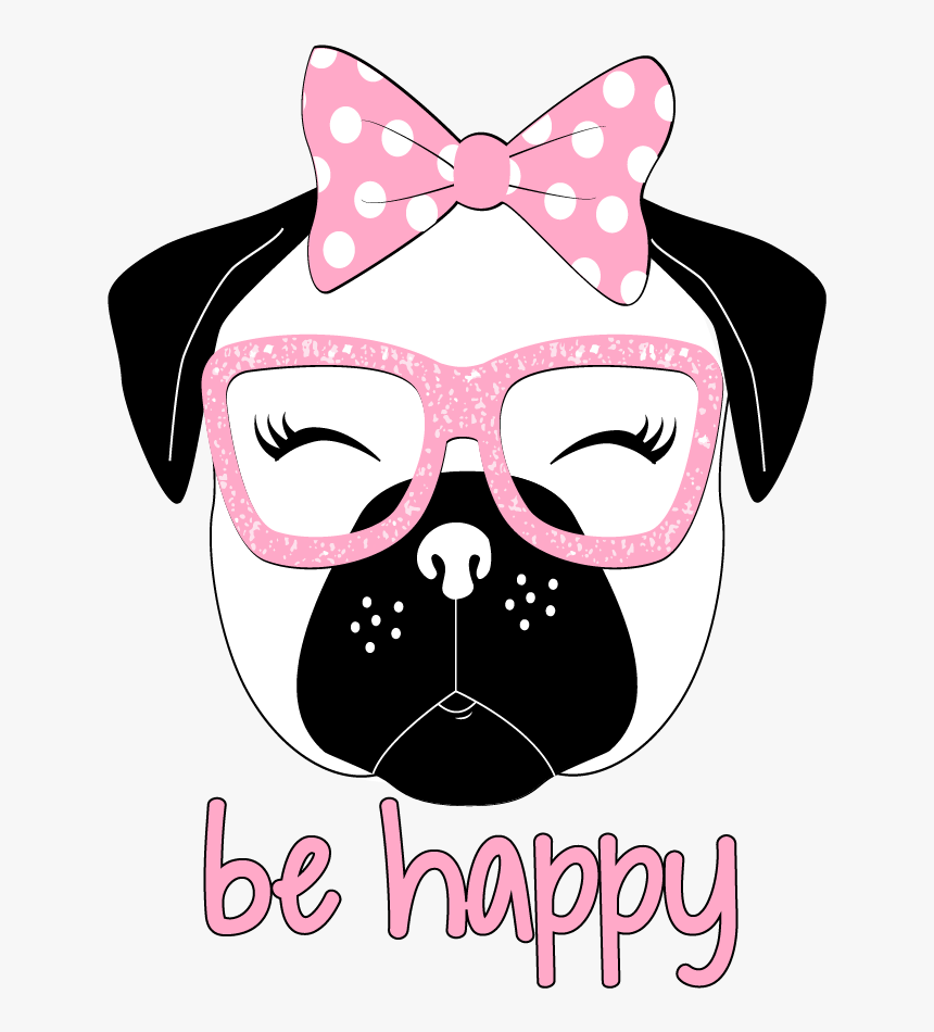 Kid Printed Transfers - Girl Pug Clip Art, HD Png Download