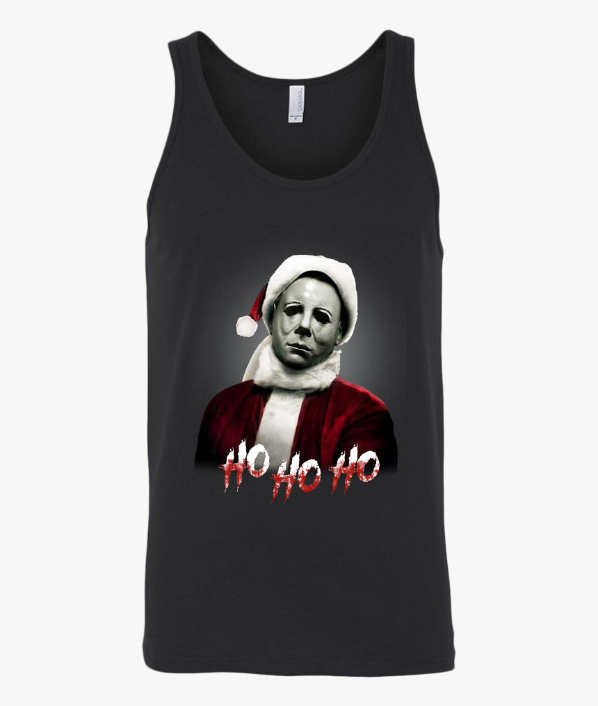 Hot Christmas Michael Myers Santa Hat Shirt Ho Ho Ho - T-shirt, HD Png Download