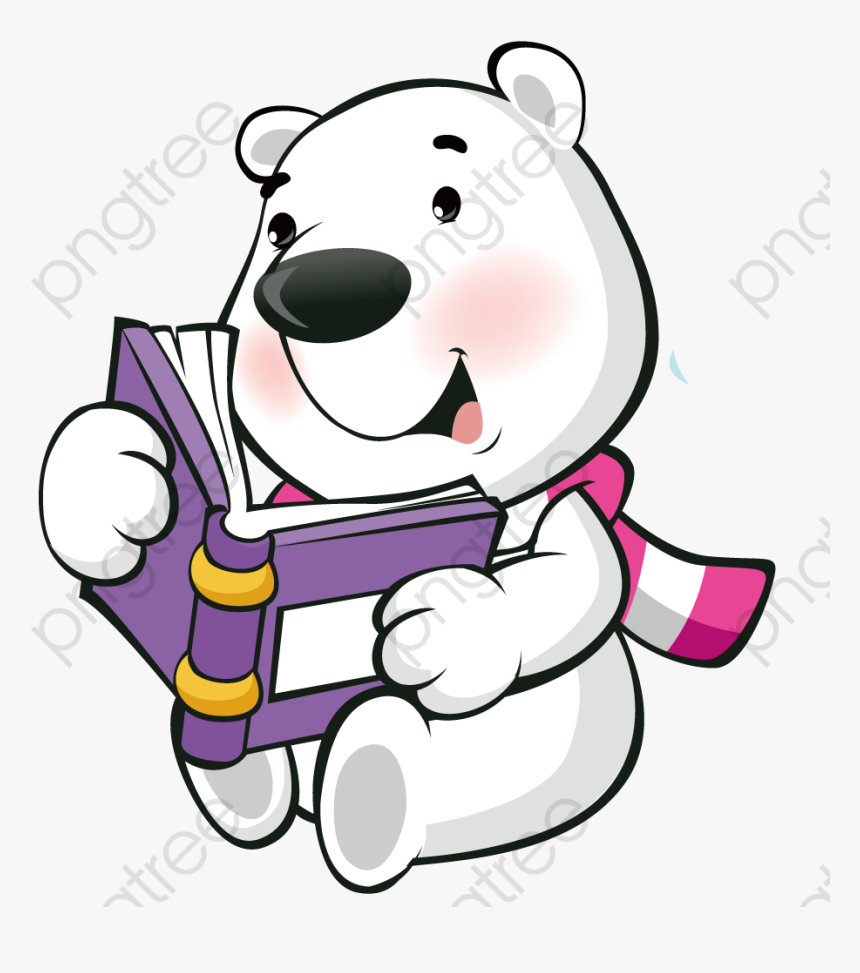 Polar Bear Reading A Book Clipart , Png Download - Polar Bear Reading A Book Clip Art, Transparent Png