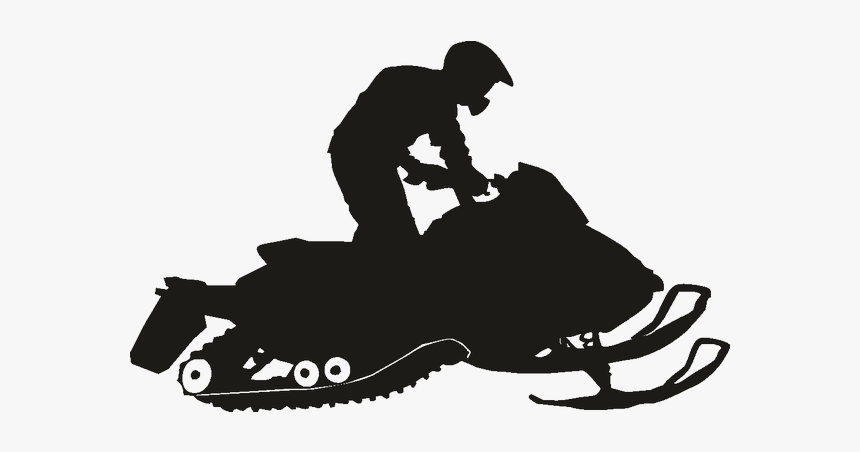 Car Vehicle Silhouette Snowmobile Decal - Snowmobile Black And White Png, Transparent Png
