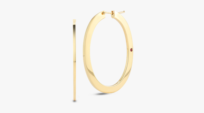 Roberto Coin Small Oval Hoop Earrings - Roberto Coin Oval Hoop Earrings, HD Png Download