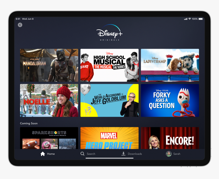 Disney Originals On Tablet - Disney Plus, HD Png Download
