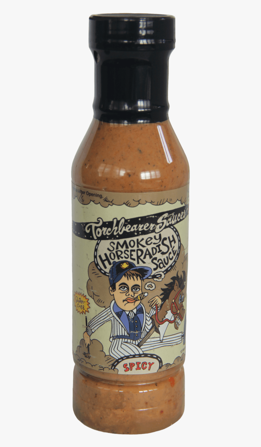 Torchbearer Smokey Horseradish Sauce 340g - Bottle, HD Png Download