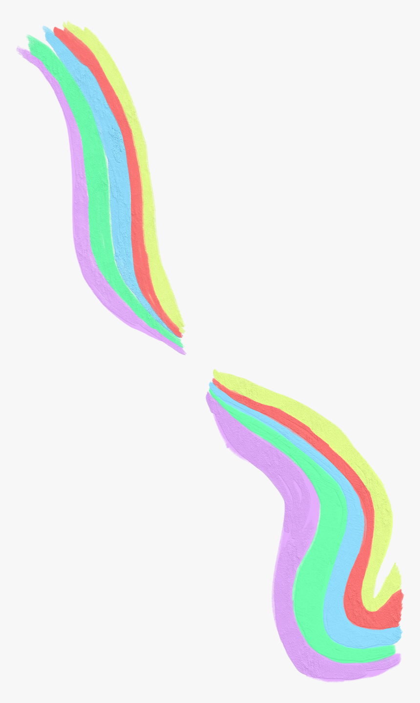 Two Rainbows Overlay Sticker Vertical Purple Blue Green - Illustration, HD Png Download