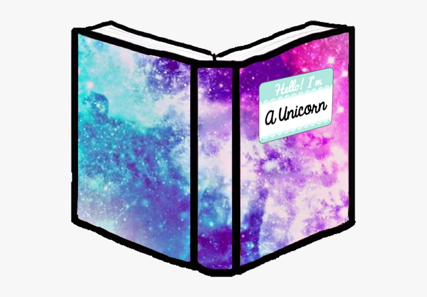 #book #school #notebooks #unicorn #galaxy #tumblr #hipster - Graphic Design, HD Png Download