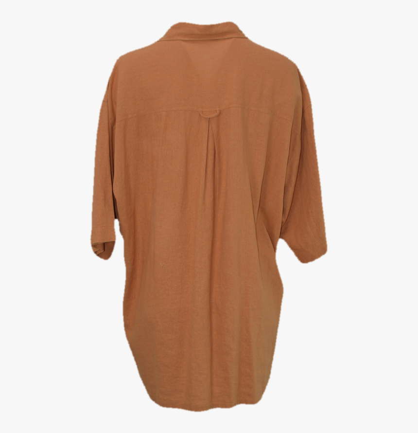 Orange Linen Button Down Top - Sweater, HD Png Download