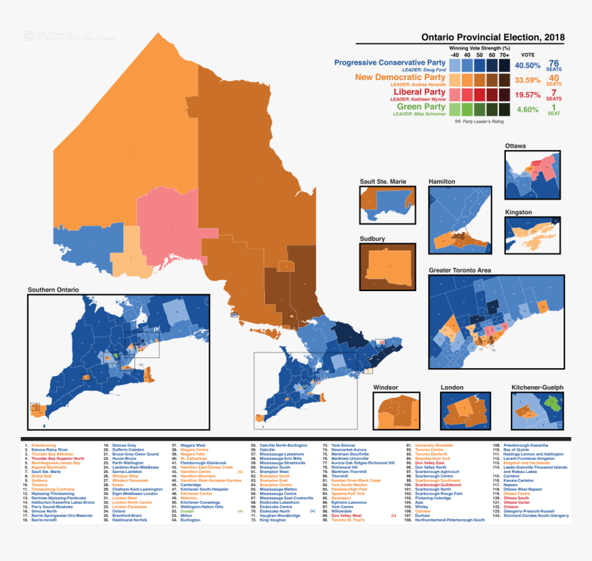 Ontario Election Results 2019, HD Png Download