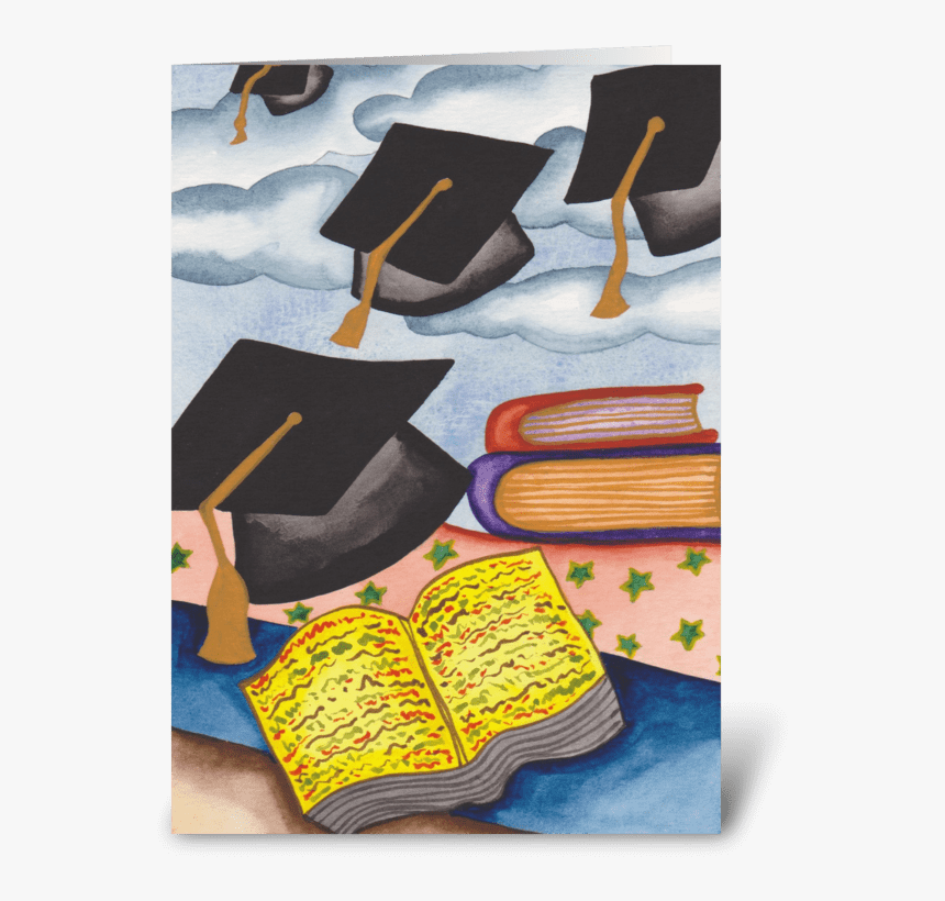 Graduation Caps Greeting Card - Painting, HD Png Download