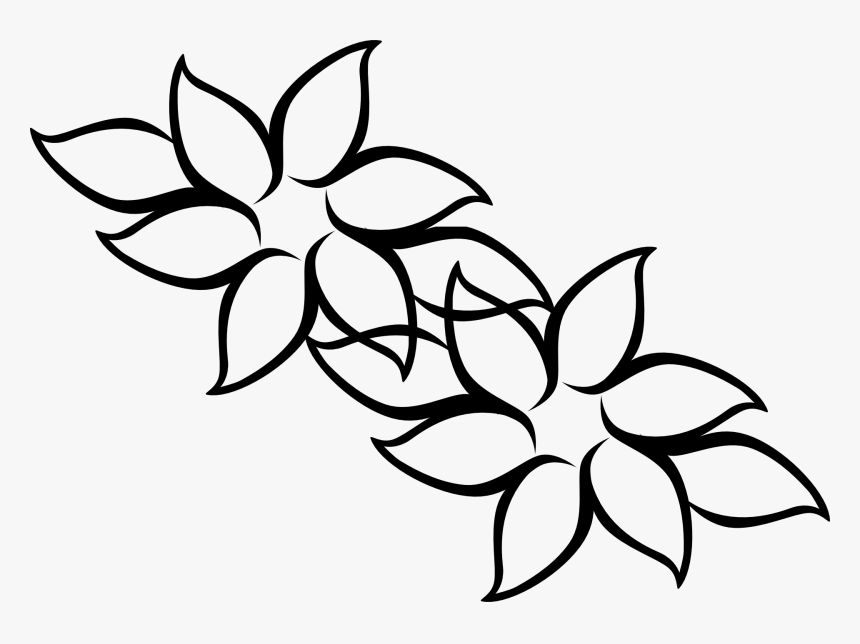 Drawing Of Flowers With Leaves, HD Png Download