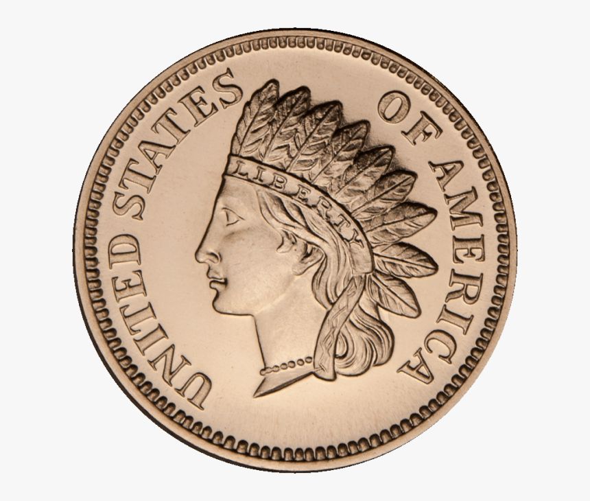 Minted 1 Oz Copper Indian Head Cent Obverse 
 						src - United States Of America 1907 Coin, HD Png Download
