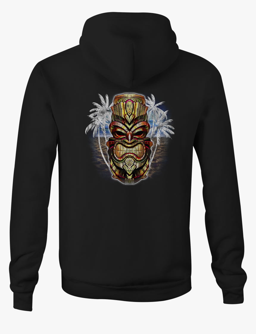 Zip Up Hoodie Tiki Man Palm Trees Hawaii For Women - Hoodie, HD Png Download