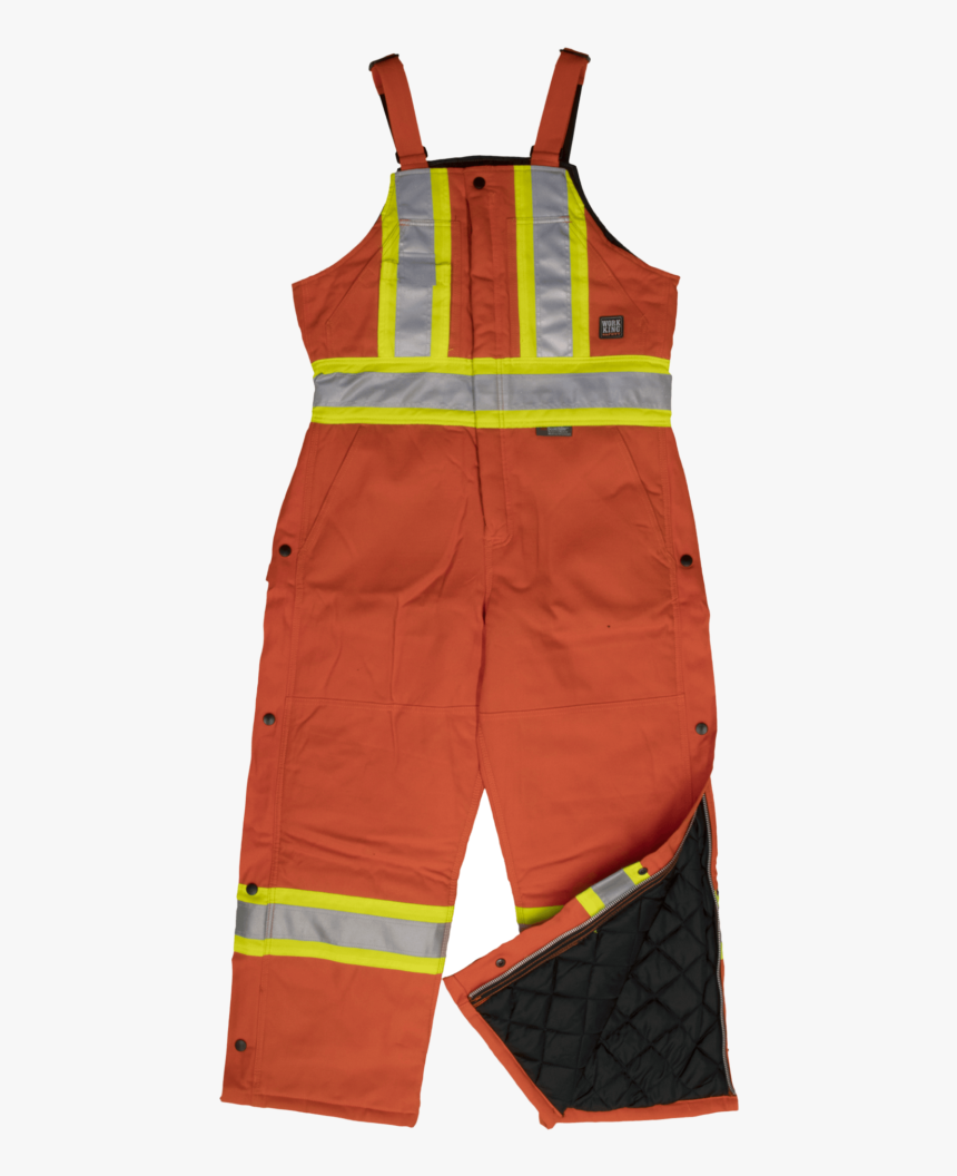 Tough Duck Mens Lined Bib Safety Overall Solid Orange - Overall, HD Png Download