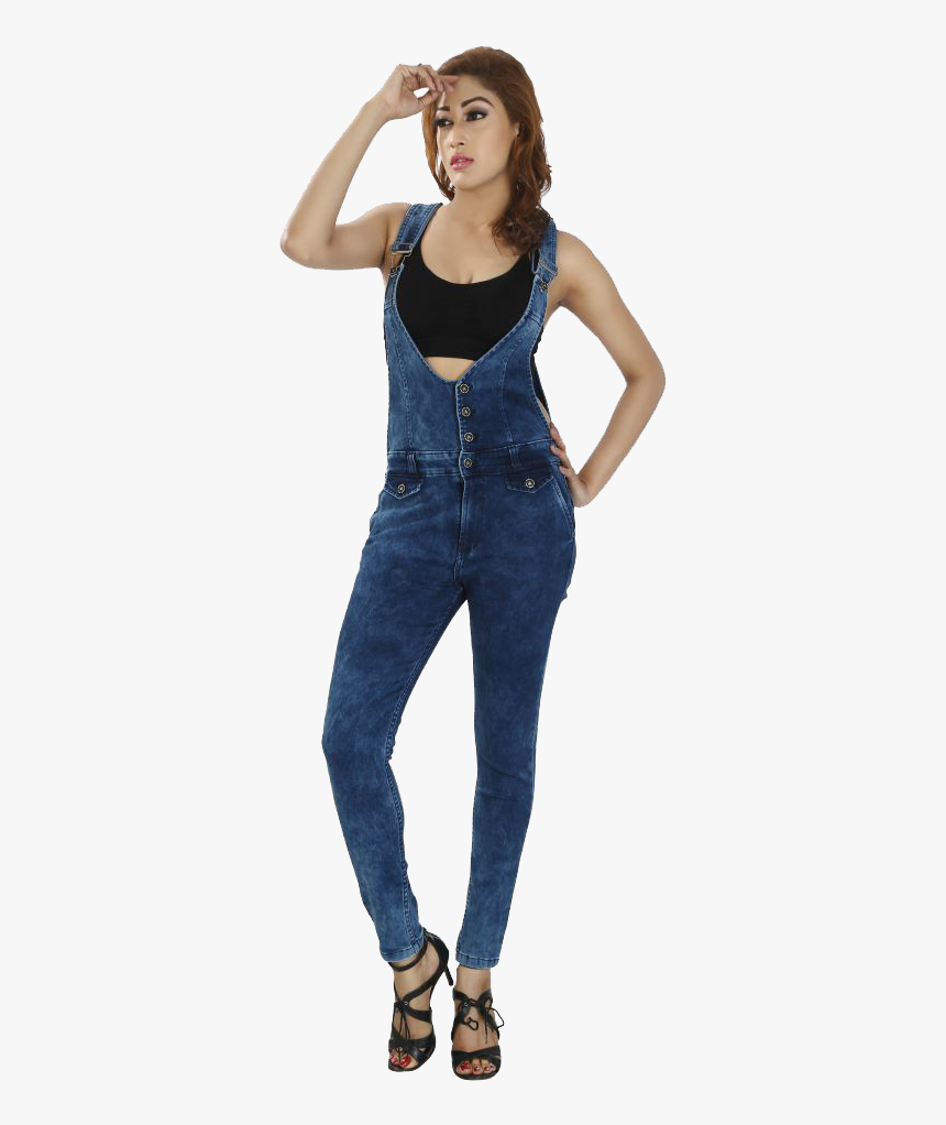 Short Denim Dungarees Png Images Download - Girl, Transparent Png