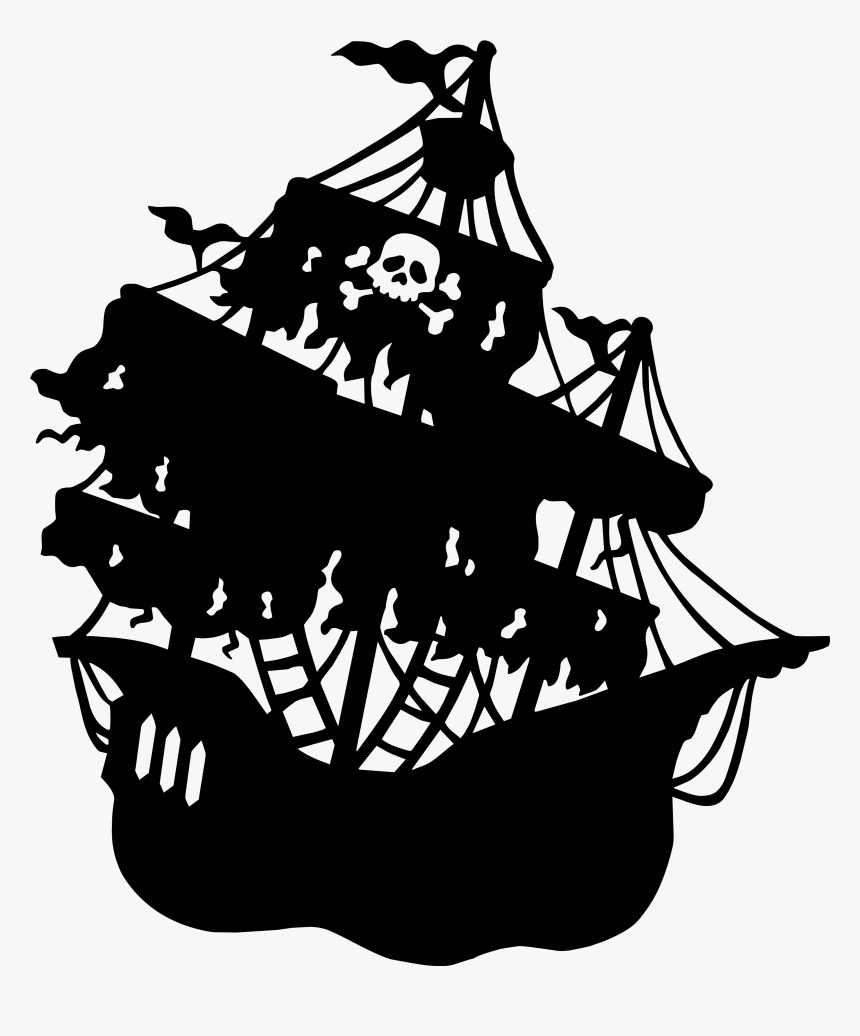 Pirate Ship Silhouette, HD Png Download