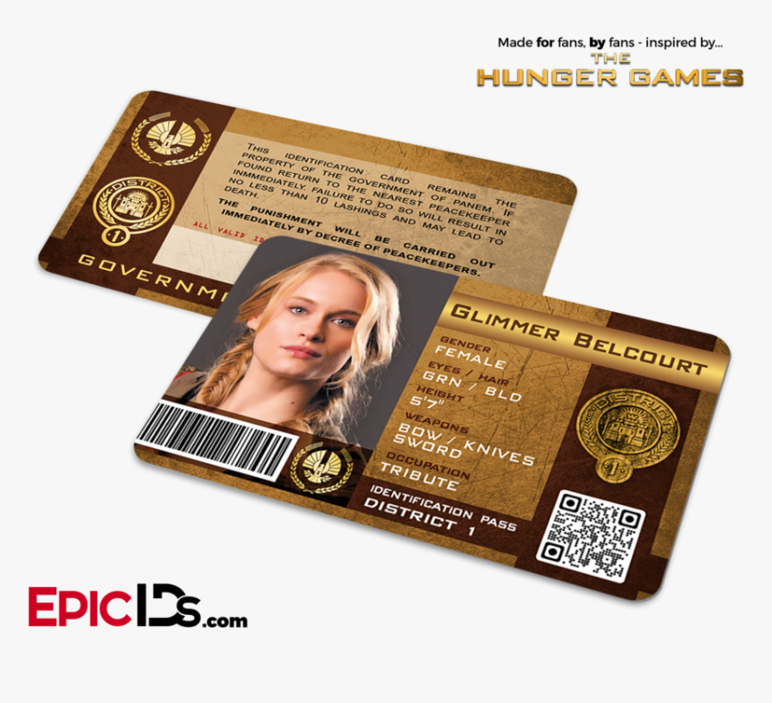 The Hunger Games Inspired Panem District 1 Identification - Stranger Things School Supplies, HD Png Download