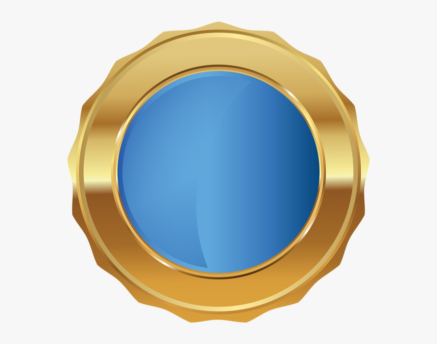 Gold Badge Png Transparent - Golden Blue Background Design, Png Download
