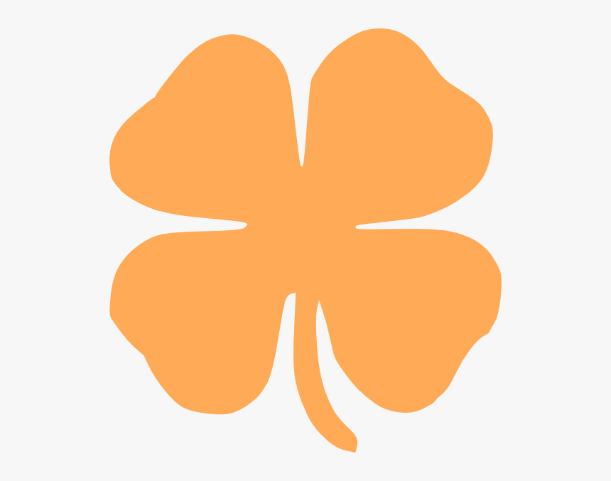Orange Four Leaf Clover, HD Png Download