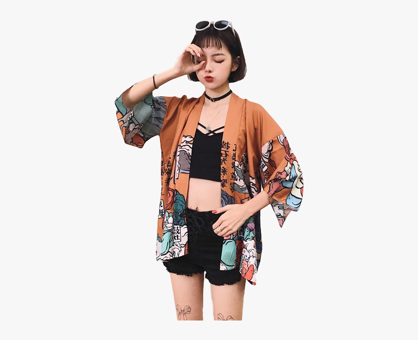 Japanese Street Fashion Kimono, HD Png Download