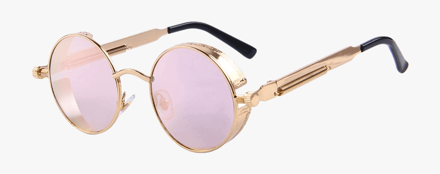 Vintage Women Gold Frame Steampunk Designer Sunglasses - Sunglasses, HD Png Download