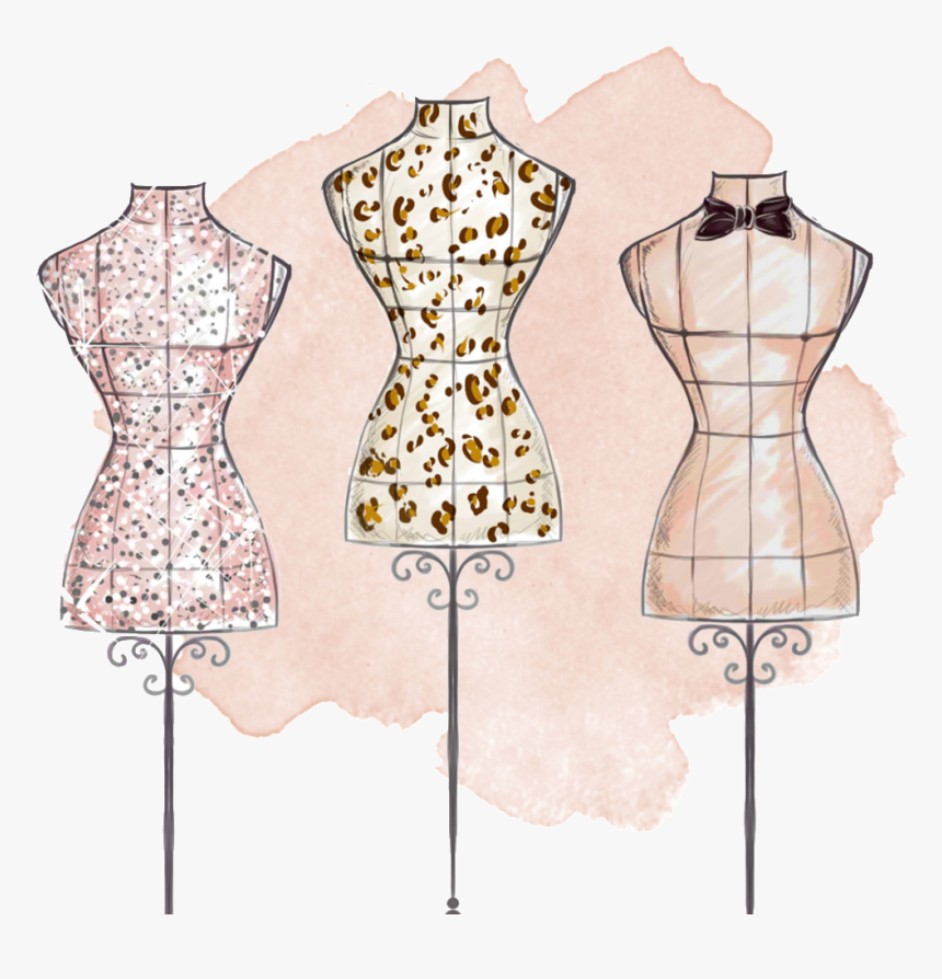 Hand Painted Three Tailored Dresses Png Transparent - Transparent Background Fashion Png, Png Download