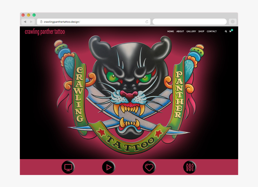 Chrome - American Traditional Tattoo Panther Design, HD Png Download