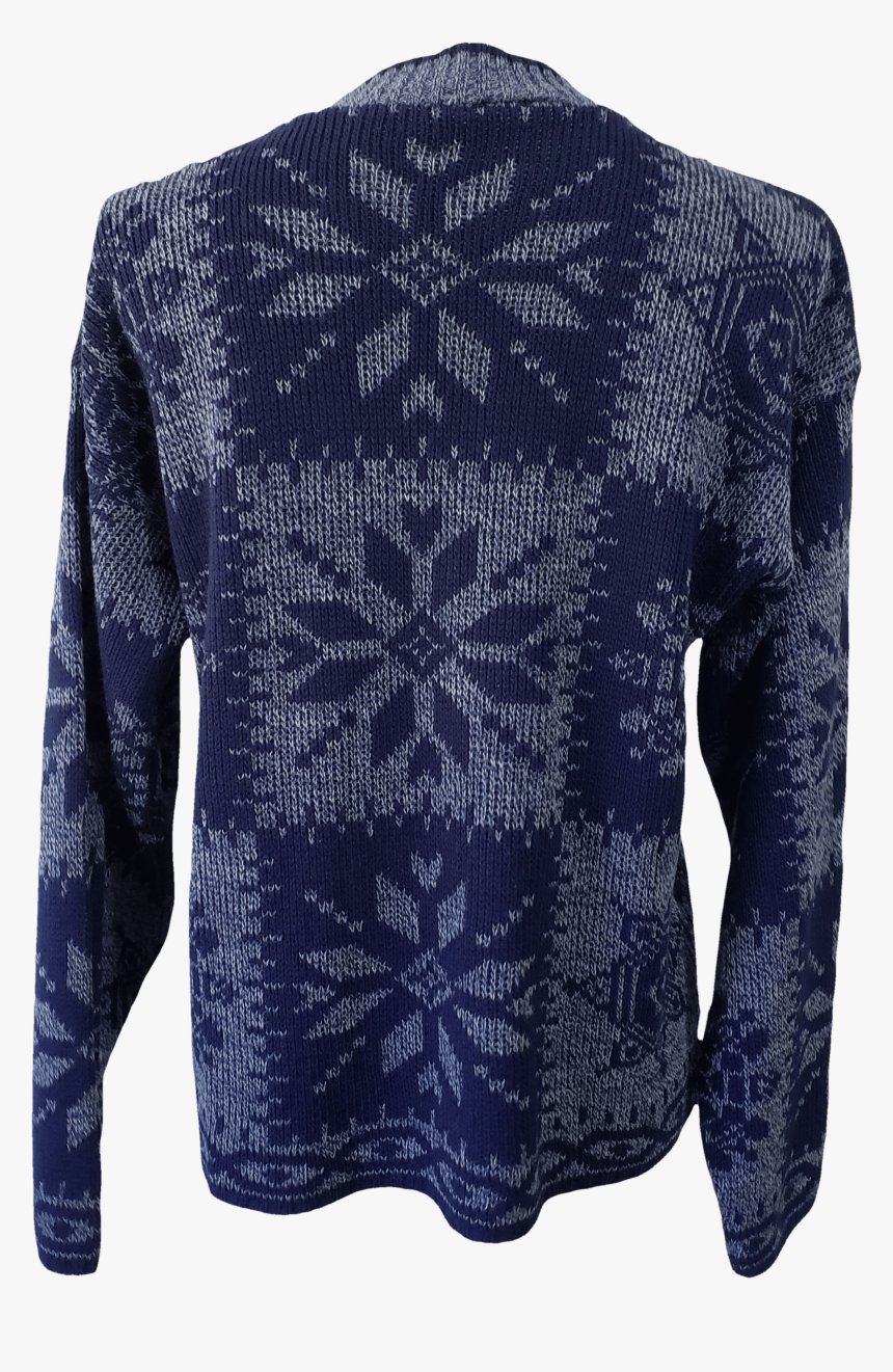 Blue Snowflake Knit Sweater - Cardigan, HD Png Download