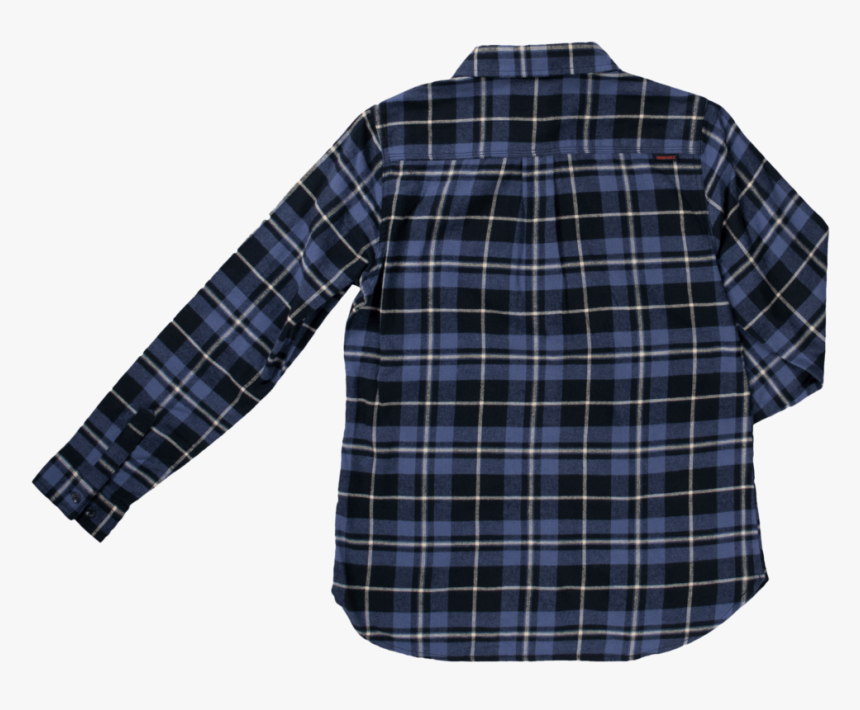 Tough Duck Womens Flannel Shirt Navy Plaid Back View - Plaid, HD Png Download