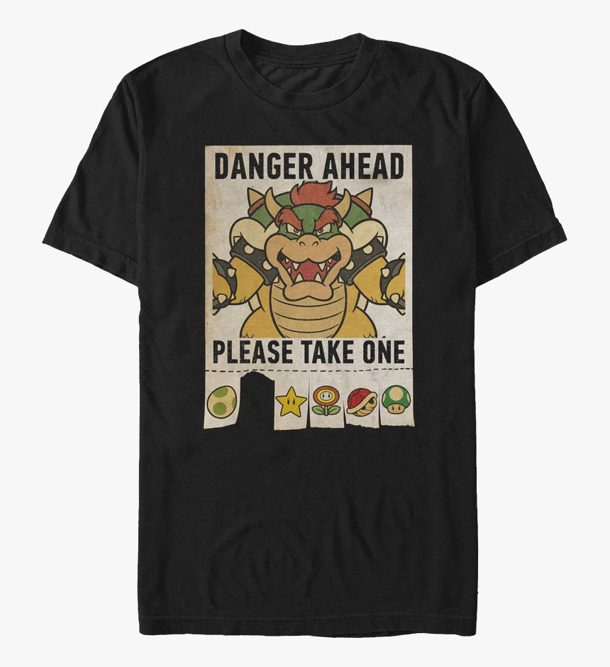 Danger Ahead Super Mario Bros - T-shirt, HD Png Download