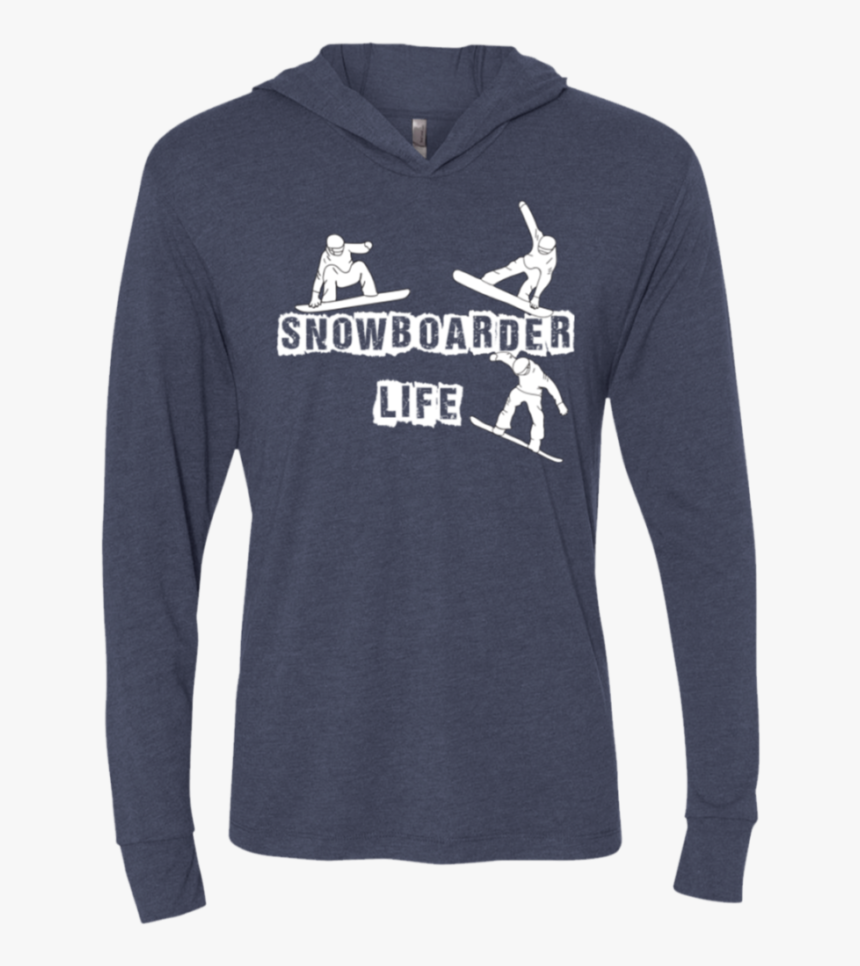 Snowboarder Life Navy Blue Long Sleeved Hooded T Shirt, HD Png Download