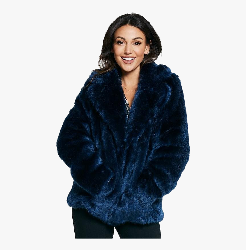 Fur Coat Png Pic - Navy Fur Jacket Uk, Transparent Png