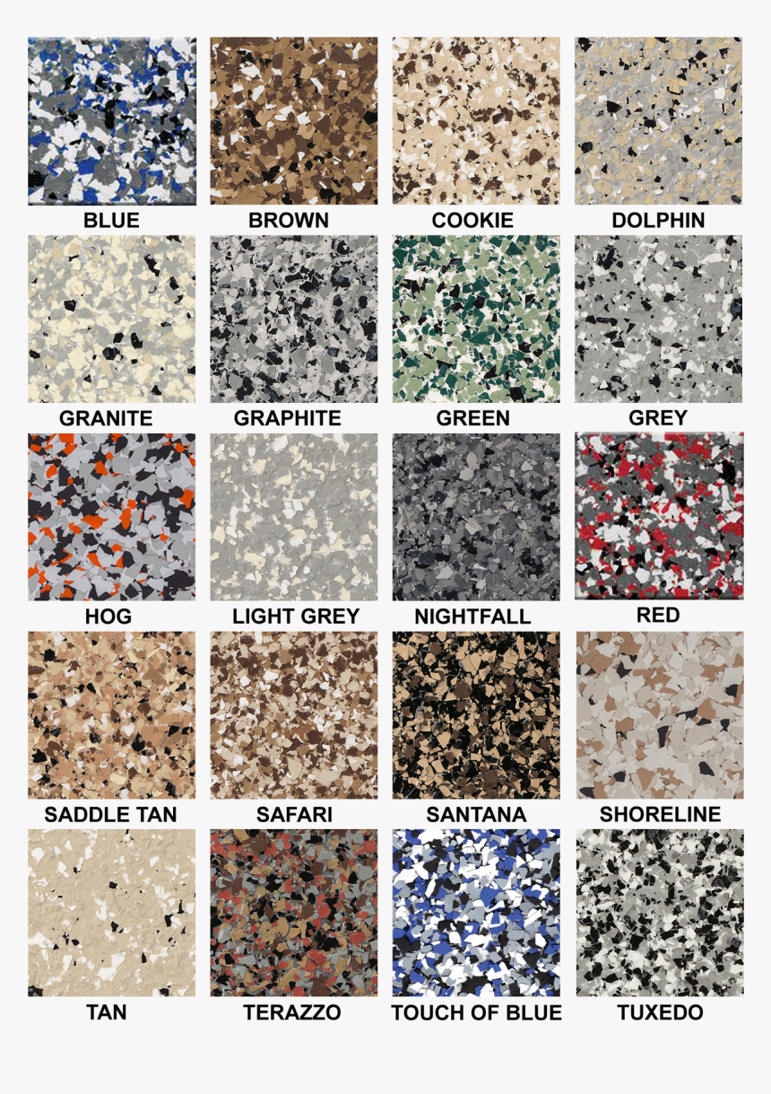 Windy City Coating Flake Epoxy Chart - Gold Flakes Epoxy Floors, HD Png Download