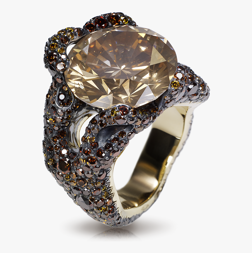 Fabergé Tree Root Ring 1 Large Round Coloured Diamond, - Faberge Schmuck, HD Png Download