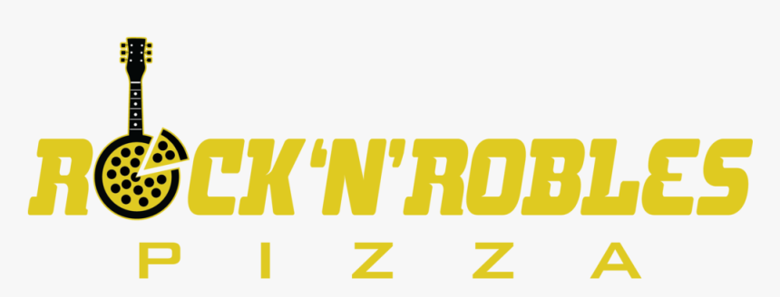 Rock N Robles Pizza Guitar Sign Logo Yellow - Orange, HD Png Download