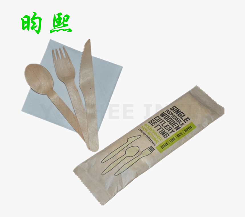 Biodegradable Wooden Disposable Cutlery Fork Knife - Wood, HD Png Download