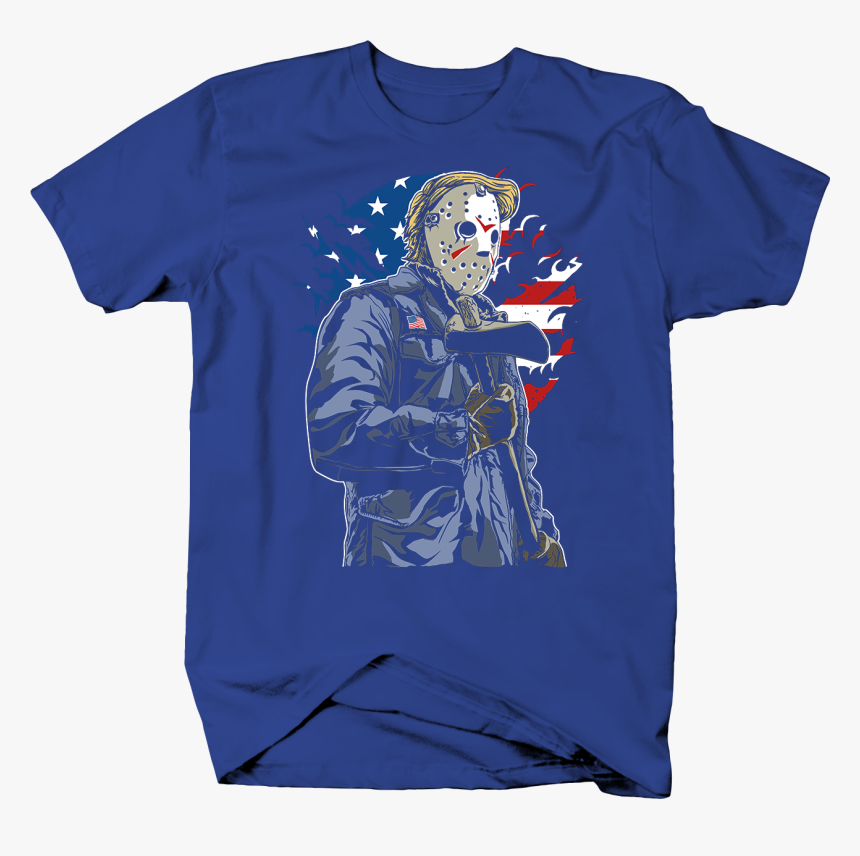 President Trump As Jason Voorhees American Flag Villain - T-shirt, HD Png Download