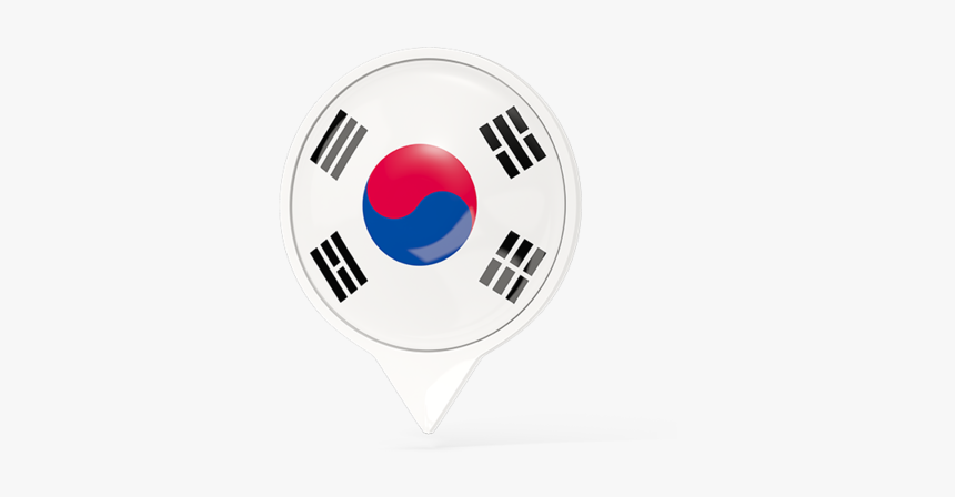 White Pointer With Flag - Korea Flag With Pole, HD Png Download