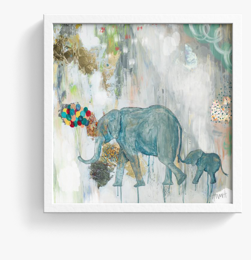 Two Elephants Print - Indian Elephant, HD Png Download