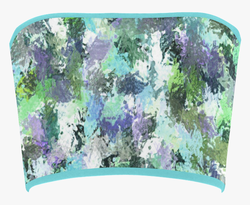 Green Paint Splatter Bandeau Top - Hydrangea, HD Png Download