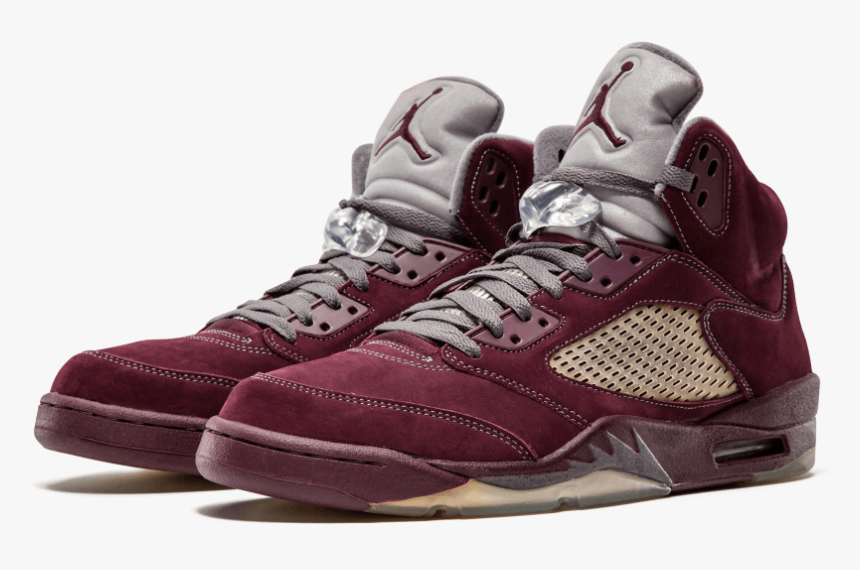 Air Jordan 5 Retro Ls Burgundy, HD Png Download