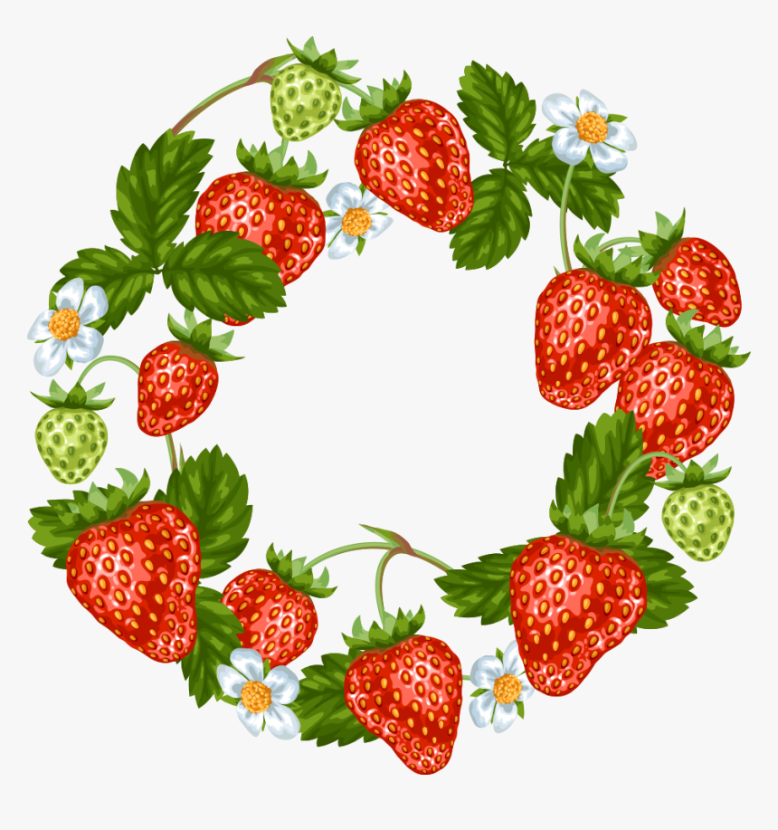 Wreath Strawberry Vector Art, HD Png Download