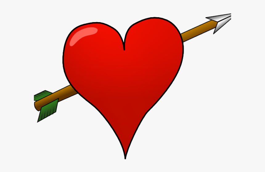 Arrows Clipart Heart - Heart Bow And Arrow, HD Png Download