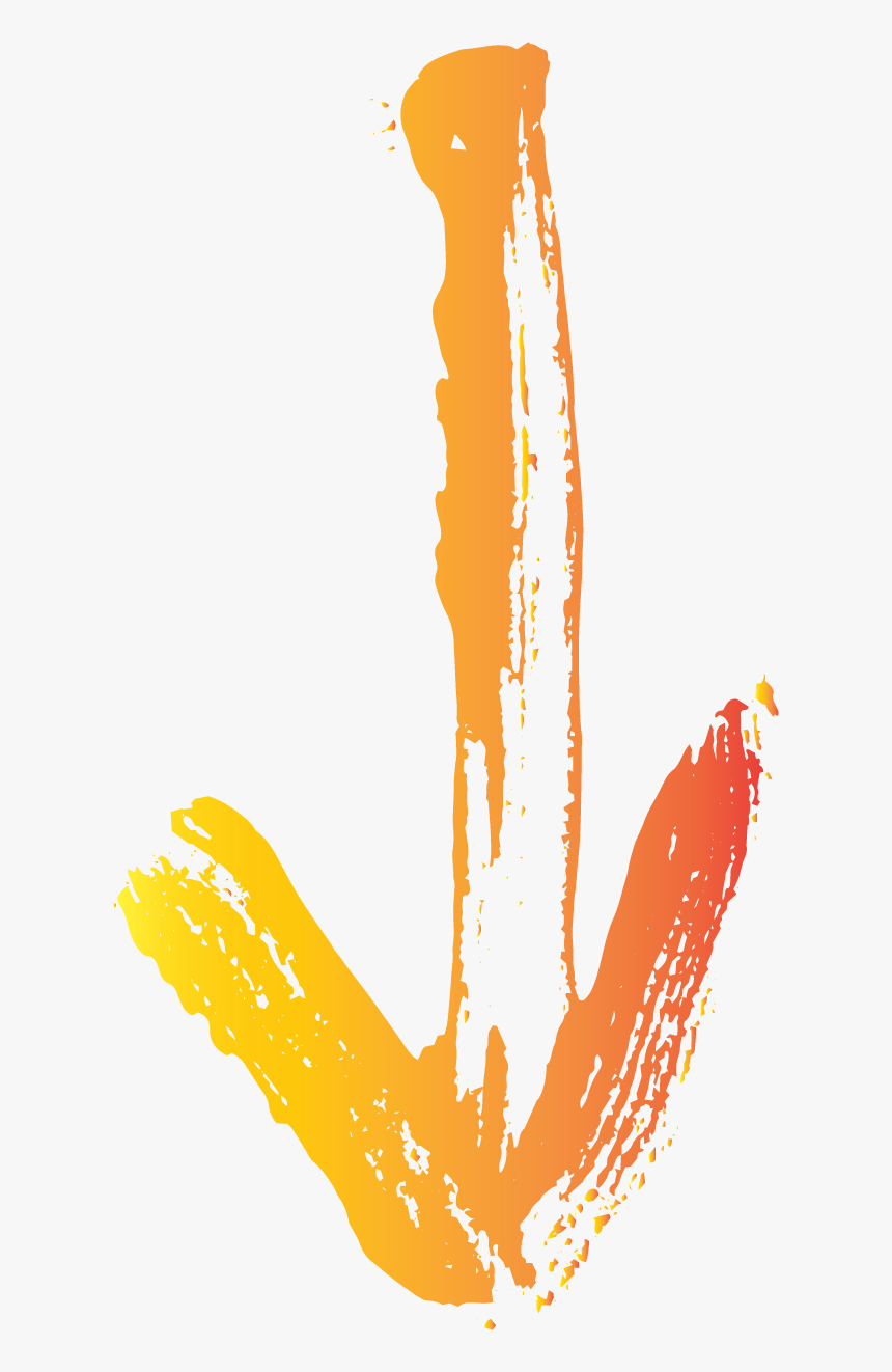 Arrow Down Orange - Illustration, HD Png Download