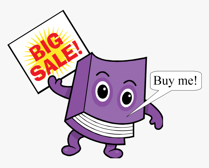 Used Book Sale Clipart Svg Royalty Free Used Book Sale - Book Sale Cartoon, HD Png Download