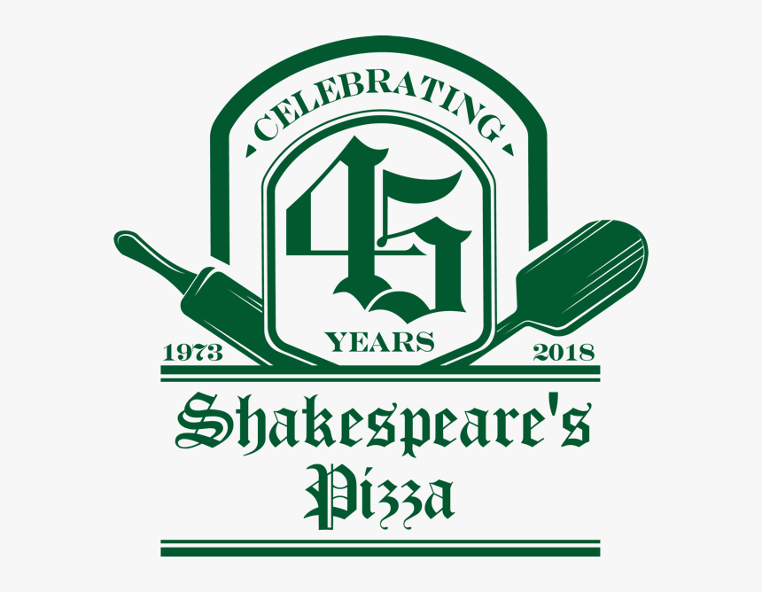 Logo Shakespeares Pizza 45 Anniversary - Shakespeares Pizza Columbia Mo Logo, HD Png Download