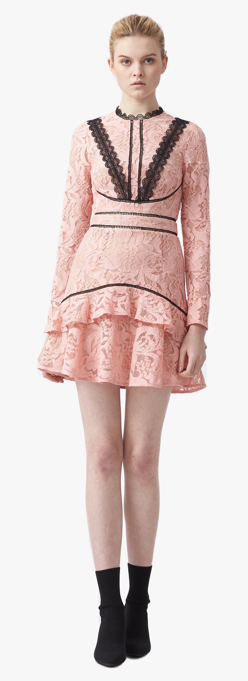 Lace Trim Dress, HD Png Download