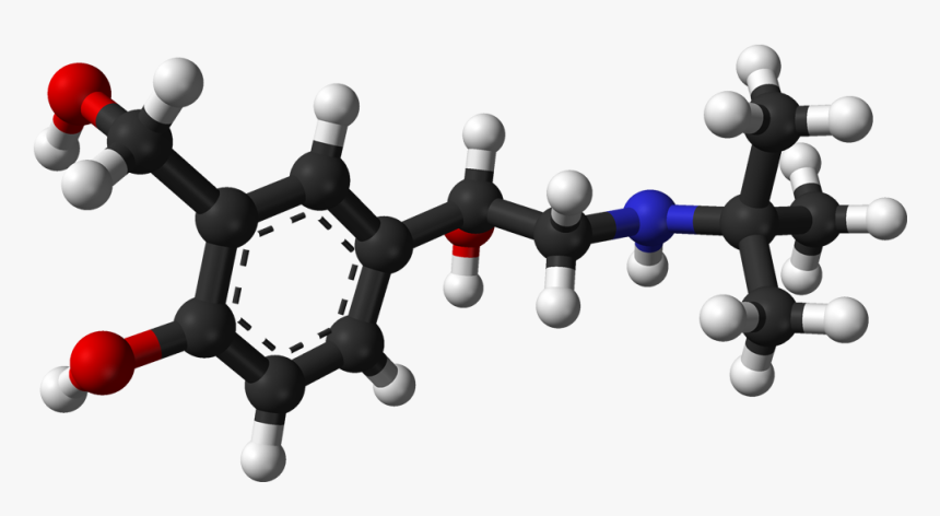 S Salbutamol From Xtal 3d Balls - Salbutamol 3d, HD Png Download